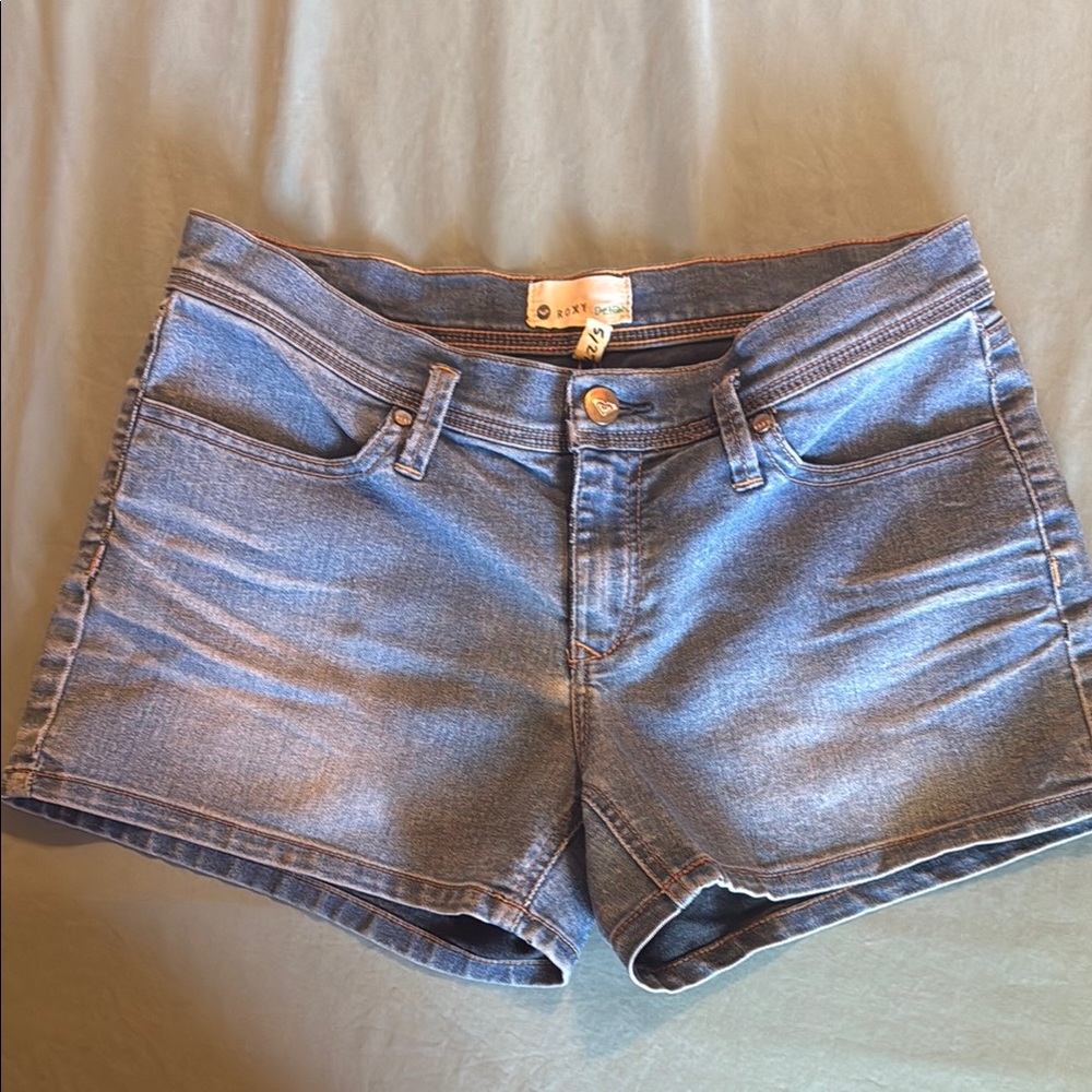 Roxy Blue Jean Shorts Distressed Summer Style